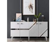HANAH HOME Komoda Iris White Silver