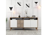 HANAH HOME Komoda Milan 160 Walnut White
