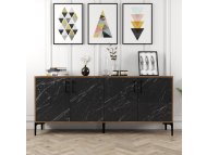 HANAH HOME Komoda Kiev Walnut Black Marble