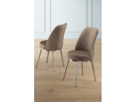 HANAH HOME Set 4 stolice Pefa Cappuccino Chrome