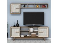 HANAH HOME TV polica Ayla Walnut Cream