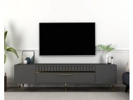 HANAH HOME TV polica Dekolp1 Anthracite Gold