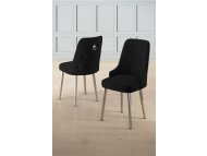 HANAH HOME Set 2 stolice Newa Black Chrome