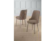 HANAH HOME Set 2 stolice Newa Cappuccino Chrome