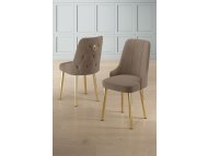 HANAH HOME Set 2 stolice Newa Cappuccino Gold