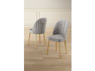 HANAH HOME Set 2 stolice Mara Grey Gold