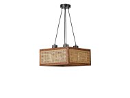 OPVIQ Kumsal 4 Lu Kare Ceviz Rattan Avize luster