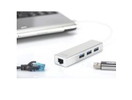 DIGITUS USB hub 4 3.0 porta + Lan adapter