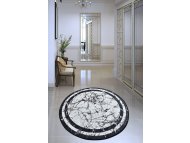 Conceptum Hypnose Marmor Okrugli Belo - Crni tepih 100 cm (882CHL2156)