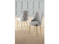 HANAH HOME Set 6 stolica Newa Grey Gold