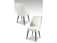 HANAH HOME Set 2 stolice Pufi Cream Black
