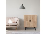 HANAH HOME Višenamenska komoda hrast - crna boja Senegal