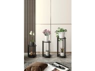 HANAH HOME Drveni štand za biljke Flower Desk Round Black