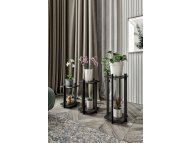 HANAH HOME Drveni štand za biljke Flower Desk Square Black