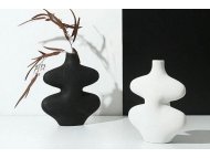 WALLXPERT Vaza Bela Crno CY0098