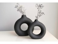 WALLXPERT Vaza set Iskandinav Halka Black
