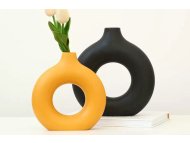 WALLXPERT Vaza set Iskandinav Halka Black Orange