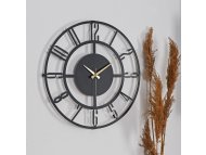 WALLXPERT Dekorativni metalni zidni sat Bunnela 08 black