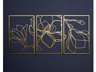 WALLXPERT Set ukrasnih metalnih dodataka (3 komada) Floral Line Art APT529 v2