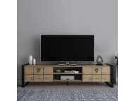 HANAH HOME TV polica Mila Oud Oak Black