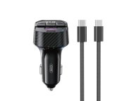 XO XO transmitter FM Bluetooth MP3 auto punjač 30W BLACK + kabl za telefon USB-C - USB-C