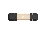 SILICON POWER Prenosni kompaktni eksterni SSD, 500GB, DS72 serija, zlatni (SP500GBUC3S72VPG)