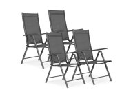 MULTIGARDEN Set od 4 sklopive baštenske stolice sa podesivim naslonom Gray