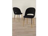 HANAH HOME Set stolica (4 komada) Pane Black Gold