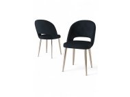 HANAH HOME Set stolica (4 komada) Pane Anthracite Chrome