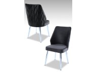 HANAH HOME Set stolica (4 komada) Pufi Anthracite Chrome