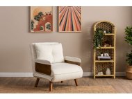 ATELIER DEL SOFA Sofa-krevet sa 1 sedaljkom Cosmo Single Teddy Fabric White