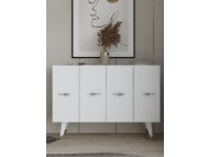HANAH HOME Komoda Quart Salkım Silver White