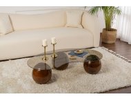 HANAH HOME Sto za kafu Sphere Walnut Bronze