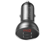 BASEUS Baseus Auto punjač 2*Usb A 24W Digital Display crna