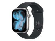 APPLE Watch S11 GPS 46mm Space Grey Aluminium Case with Black Sport Band - S/M (mev04rk/a)