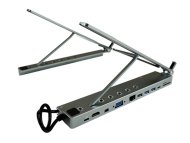 LC POWER USB LC-HUB-C-MULTI-STAND Notebook Holder with USB-C muli Hub, HDMI, mini-DP,VGA,LAN,3xUSB3.0,2xUSB-C carde reader,audio