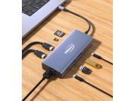 LINKOM Adapter TIP-C na 2xHDMI+2xUSB+2xTIP C+SD/TF+RJ45