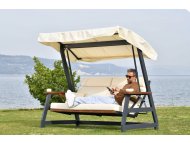 HANAH HOME Baštenska trostruka ljuljaška stolica Nova 2400 Beige