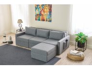 ATELIER DEL SOFA Ugaona sofa-krevet Saros Grey