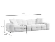 ATELIER DEL SOFA Sofa sa 3 sedišta Pescara Lounge (L2 2R) White