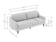 ATELIER DEL SOFA Sofa sa 3 sedišta Robin 3 Salmon Walnut