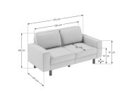 ATELIER DEL SOFA 2-Seat Sofa Sparrow 2 Caramel Walnut