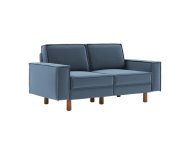 ATELIER DEL SOFA 2-Seat Sofa Sparrow 2 Ocean Blue Walnut