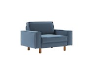 ATELIER DEL SOFA 1-Seat Sofa - fotelja Sparrow Loveseat Ocean Blue Walnut