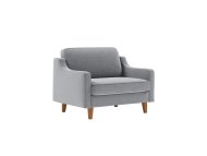 ATELIER DEL SOFA 1-Seat Sofa - fotelja Robin Loveseat Fog Grey Walnut