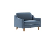 ATELIER DEL SOFA 1-Seat Sofa - fotelja Robin Loveseat Ocean Blue Walnut