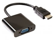 E-GREEN Adapter HDMI (M) - VGA D-sub (F) crni