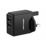 Vention Punjač 2 x USB A 18/18W - Crni (UK prikljucak) (QC79-UK-B) - slika 1