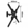 XSTAND Nosač za TV/17''-55''/ ARM/SHORT/NAGIB -15°do+15°/ROTACIJA 180°/VESA 400X400/do 30kg/7-19cm od zida - slika 2
