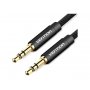 Vention 3.5mm M-M audio kabl, 2m, crni, platneni, metalni konektor (BAGBH) - slika 1